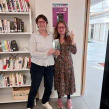 Après la lecture publique à la bibliothèque de l'ASCET, Selfi pour "Paris-Briancon"