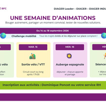 Diager Leader - Challenge de la Mobilité - Communication écran - Planning des activités de la semaine