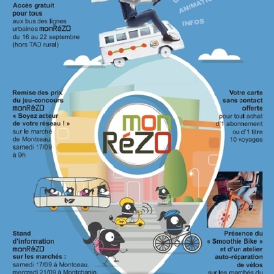 Information MonRezo semaine mobilité - transport gratuit du 16 au 22 septembre