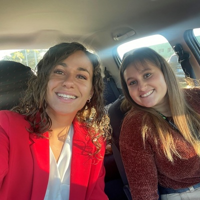 Camille et Lila qui ont covoituré de La Prétière à Anteuil