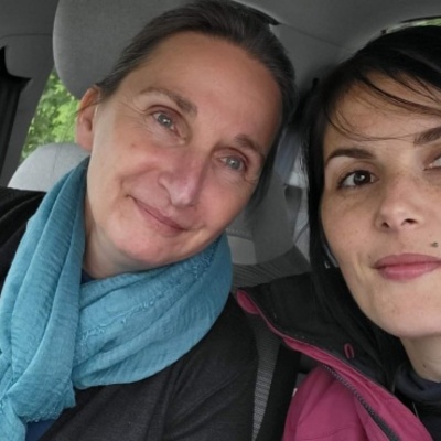 Cindy et Marie-Joe qui ont covoituré de l'Isle sur le Doubs à Anteuil