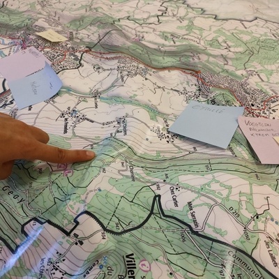 Notre carte de Gulliver, qui permet d'échanger sur les aménagements cyclables à prévoir, les chemins qui existent etc