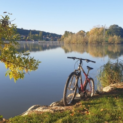 Un étang, un vélo