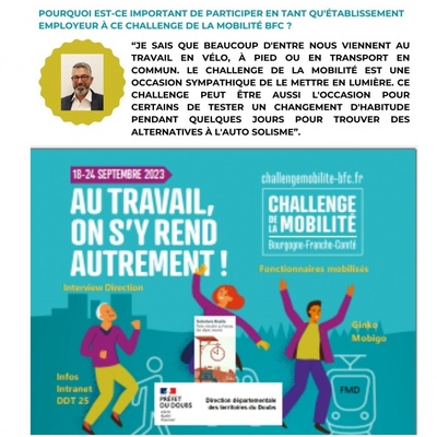 Notre Directeur adjoint nous dit pourquoi il est important de participer au Challenge de la Mobilité BFC ?