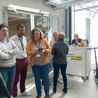 Notre stand sécurité routière et l'animation kahoot, on s'informe et on se prépare