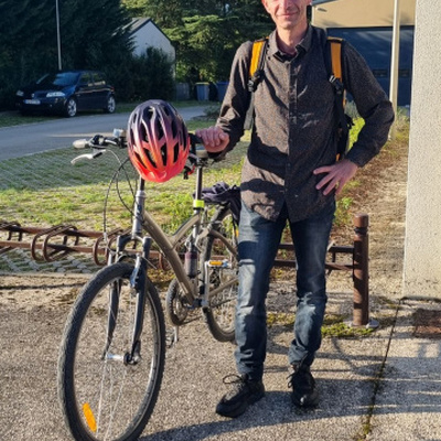 Fabrice en vélo