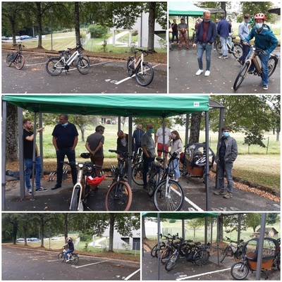 Organisation d'un séance d'essais de vélos électriques chez Kuba